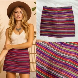 Vibrant Bohemian Mini Skirt